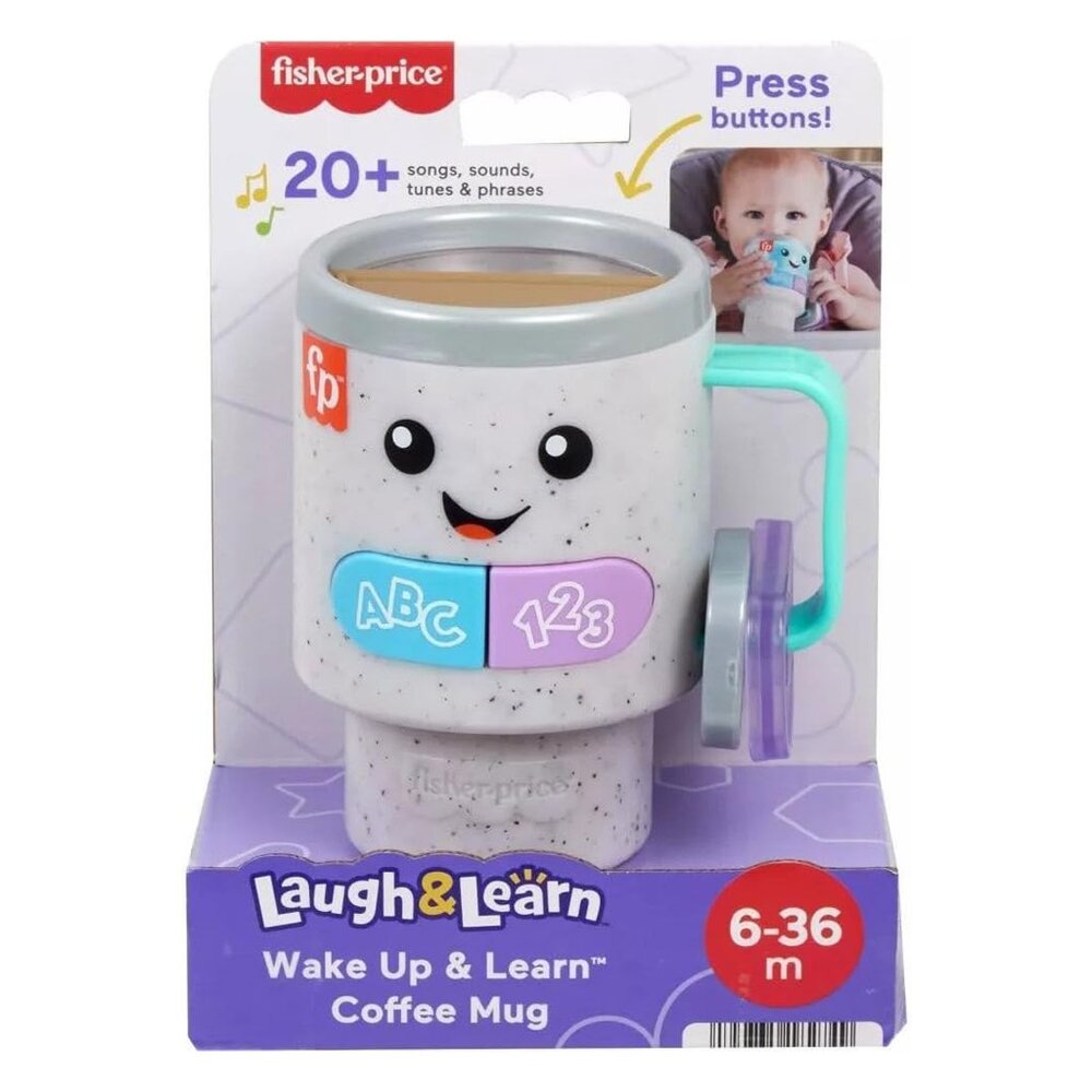 Fisher-Price Laugh & Learn Interactive Coffee Cup Toy with Lights, Music & Learn